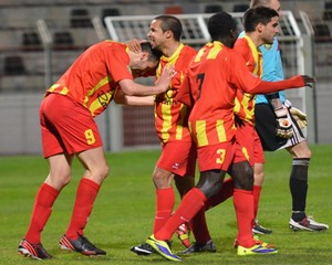 Football, CFA, Saison 2013-2014, 21ème journée, FC Martigues 2-0 Tarbes PF... la joie martégale !