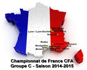 Football, CFA, Saison 2014-2015 - Le calendrier du FC Martigues et du groupe C