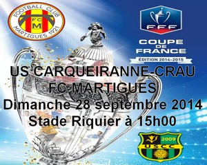 Football, Coupe de France, Saison 2014-2015 - Le FC Martigues défie l'US Carqueiranne-Crau pour le 4e tour