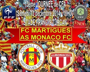 Football, CFA, Saison 2014-2015 - Le FC Martigues reçoit l'AS Monaco.