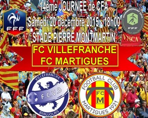 Football, CFA, Saison 2014-2015 - Le FC Martigues va défier le FC Villefranche !