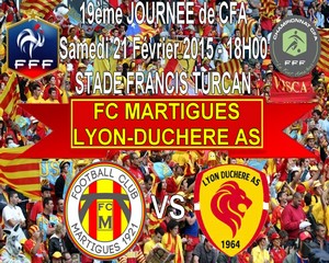 Football, CFA, Saison 2014-2015 - Le FC Martigues reçoit Lyon-Duchère AS pour le compte de la 19ème journée