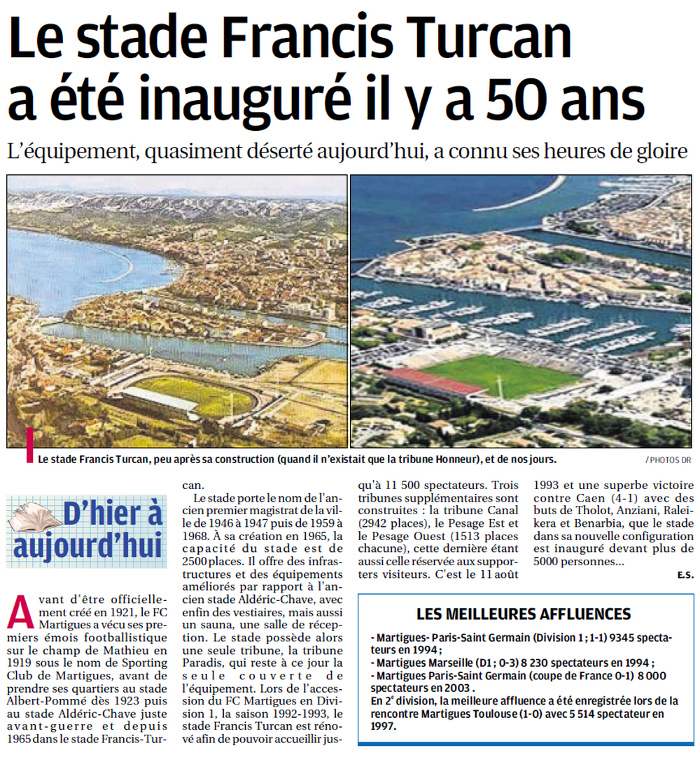 1965 - 2015, le Stade Francis-Turcan à 50 ans !